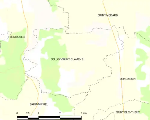 Detailkaart van de gemeente