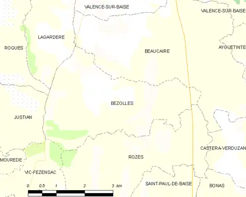 Detailkaart van de gemeente