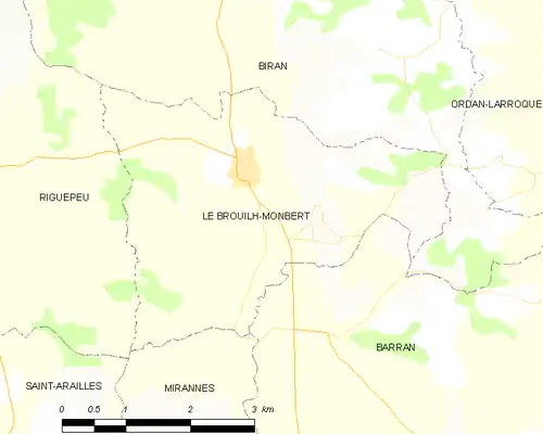 Detailkaart van de gemeente