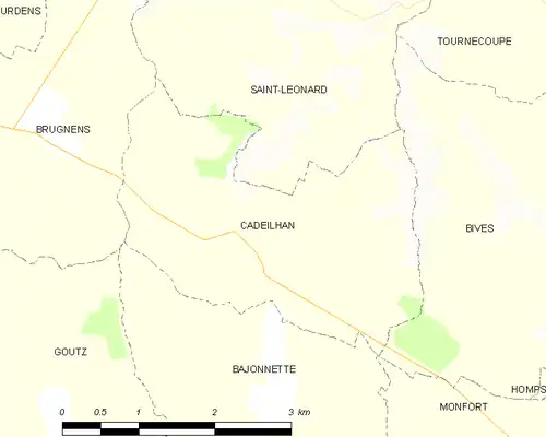 Detailkaart van de gemeente