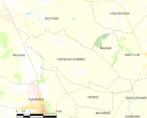 Detailkaart van de gemeente