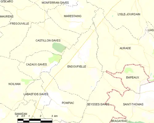 Detailkaart van de gemeente