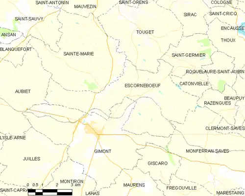 Detailkaart van de gemeente