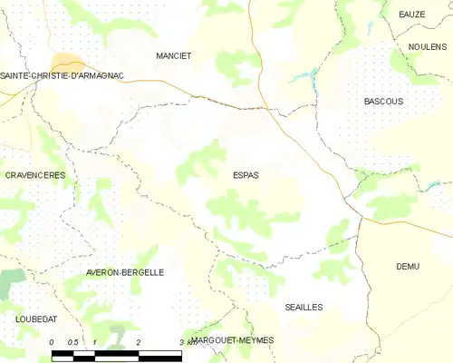 Detailkaart van de gemeente