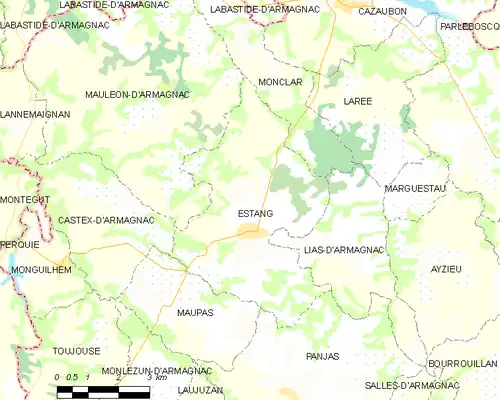 Detailkaart van de gemeente