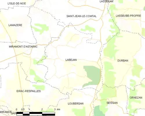 Detailkaart van de gemeente