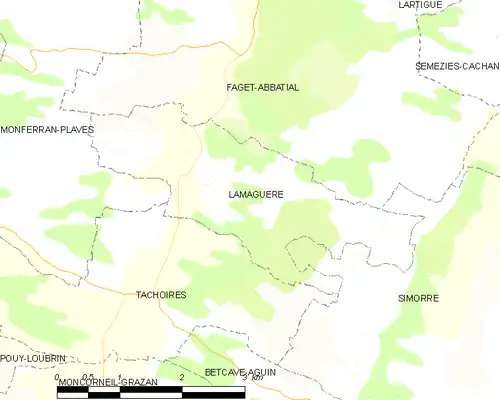 Detailkaart van de gemeente