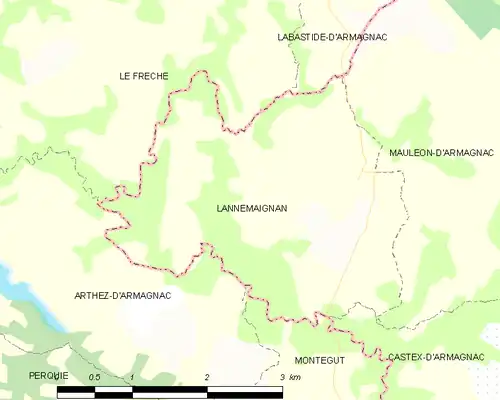 Detailkaart van de gemeente