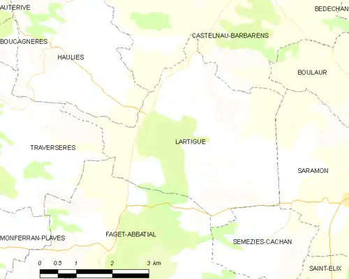 Detailkaart van de gemeente