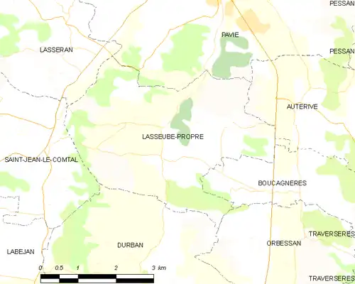 Detailkaart van de gemeente