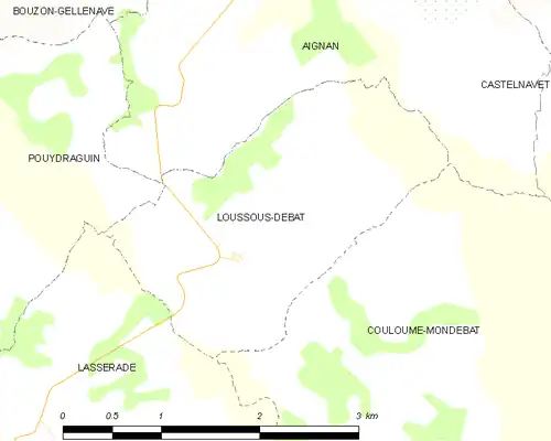 Detailkaart van de gemeente