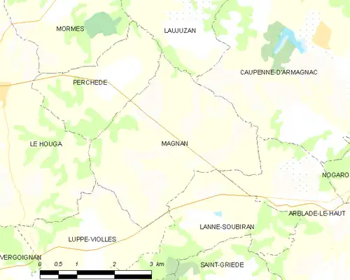 Detailkaart van de gemeente