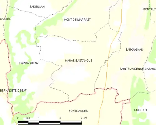 Detailkaart van de gemeente