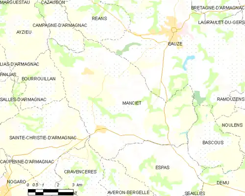 Detailkaart van de gemeente