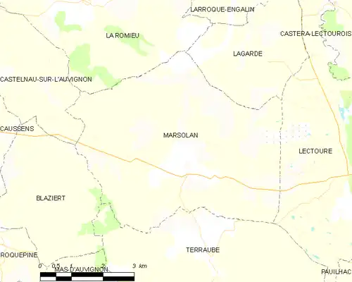 Detailkaart van de gemeente