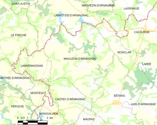 Detailkaart van de gemeente