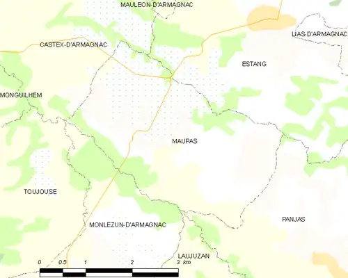 Detailkaart van de gemeente