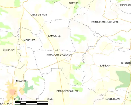 Detailkaart van de gemeente