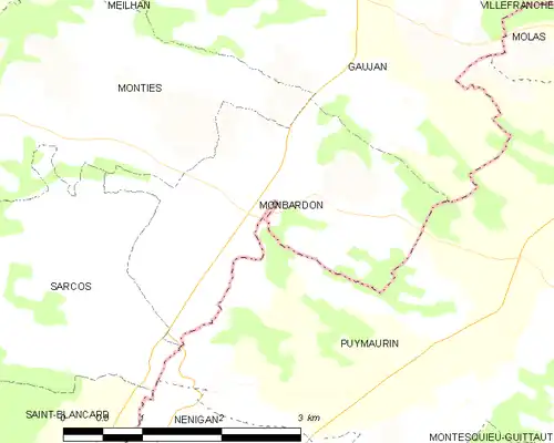 Detailkaart van de gemeente