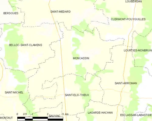 Detailkaart van de gemeente