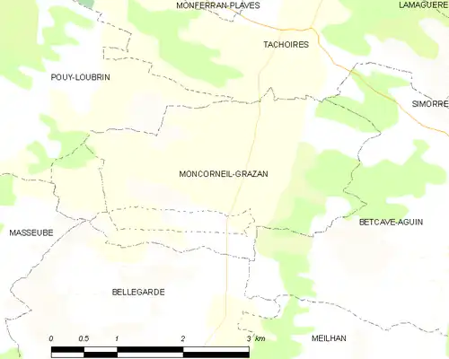 Detailkaart van de gemeente