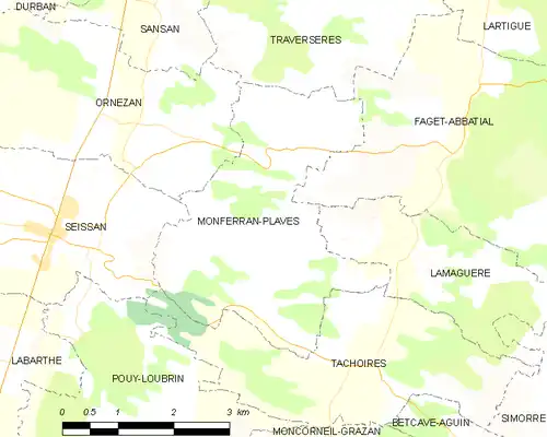 Detailkaart van de gemeente