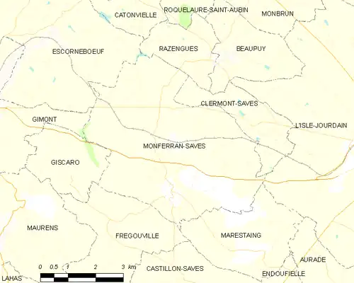 Detailkaart van de gemeente