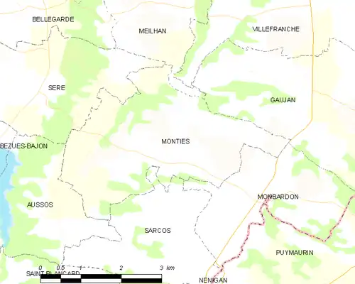 Detailkaart van de gemeente