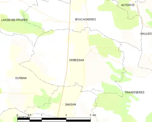 Detailkaart van de gemeente