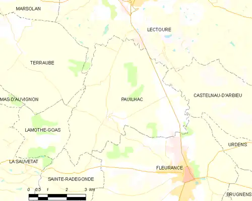 Detailkaart van de gemeente