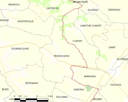 Detailkaart van de gemeente