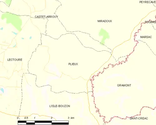 Detailkaart van de gemeente