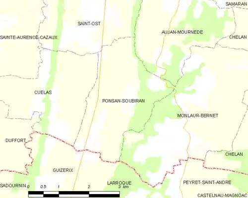 Detailkaart van de gemeente