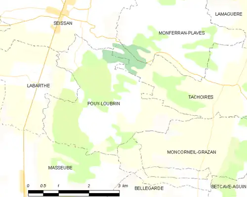 Detailkaart van de gemeente