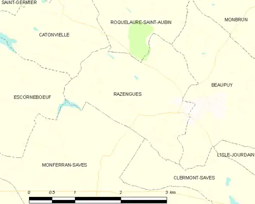 Detailkaart van de gemeente