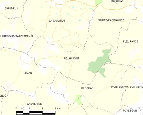 Detailkaart van de gemeente