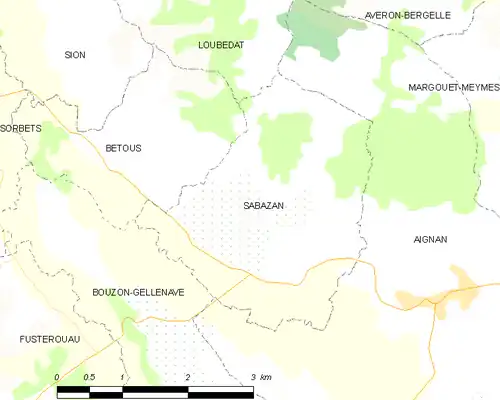Detailkaart van de gemeente