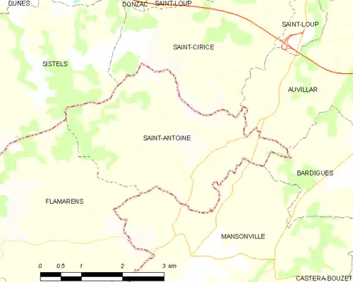 Detailkaart van de gemeente