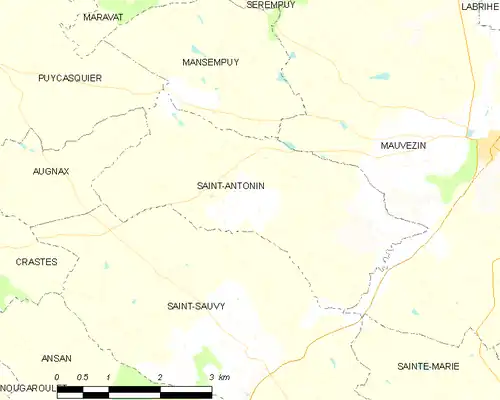 Detailkaart van de gemeente