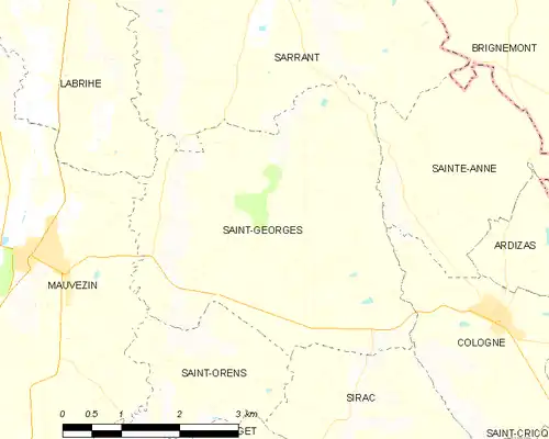 Detailkaart van de gemeente