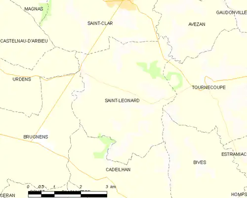 Detailkaart van de gemeente