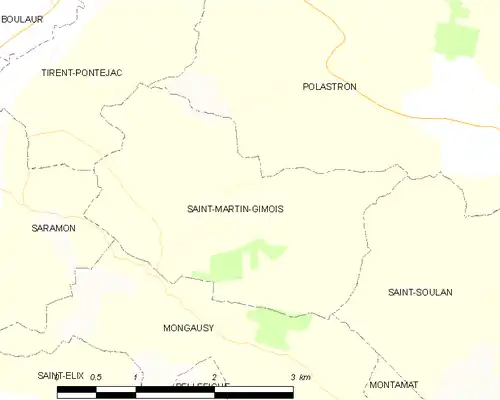 Detailkaart van de gemeente