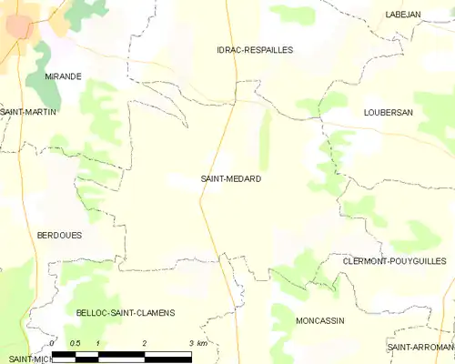 Detailkaart van de gemeente