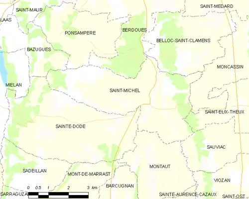 Detailkaart van de gemeente