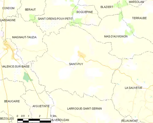 Detailkaart van de gemeente