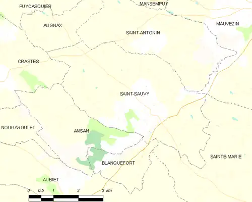 Detailkaart van de gemeente
