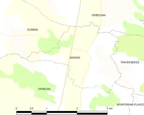 Detailkaart van de gemeente