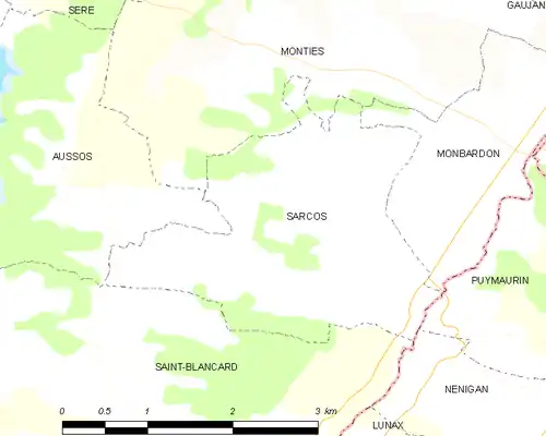 Detailkaart van de gemeente