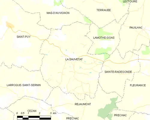 Detailkaart van de gemeente