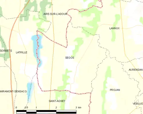 Detailkaart van de gemeente